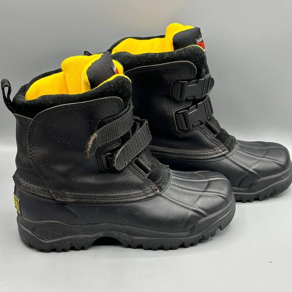 Bass Zamboni Snow‎ Boots Men 3 Winter Black Leather Rubber Thermolite Insulated